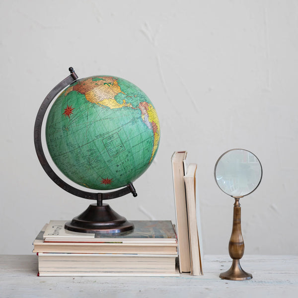 Brass & Bone Magnifying Glass on Stand