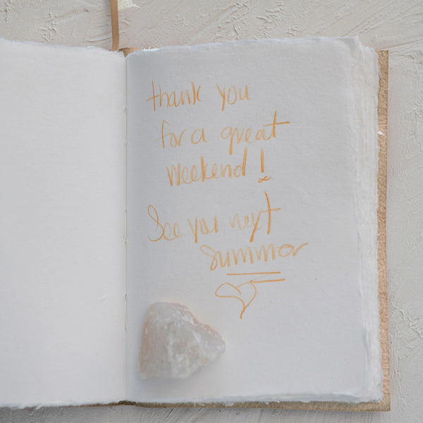 Handmade Leather Bound Paper Journal w/ Embossed Neem Leaves
