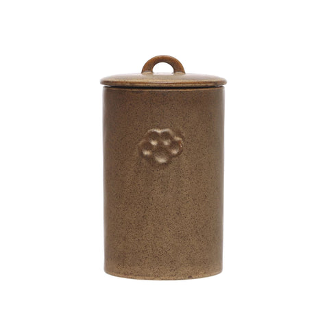 Debossed Stoneware Treat Canister