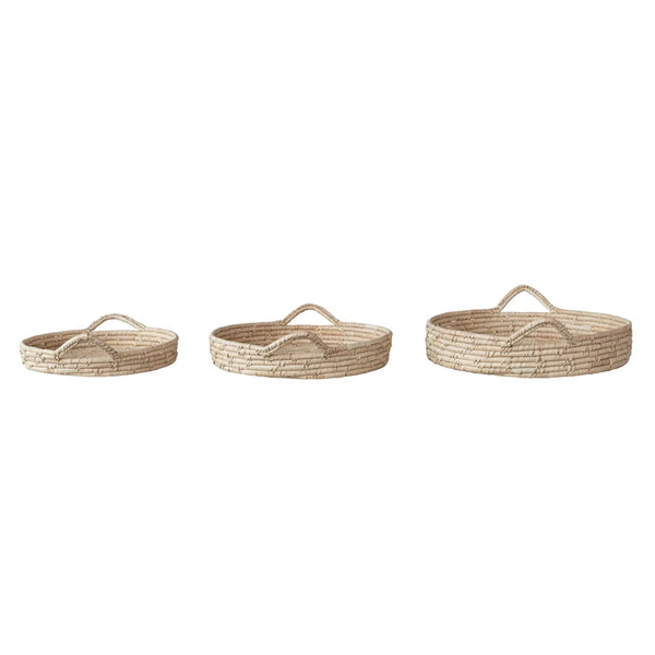 Decorative Hand-Woven Grass & Date Leaf Basket