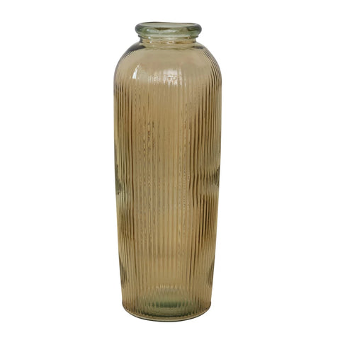 Recycled Glass Ribbed Vase