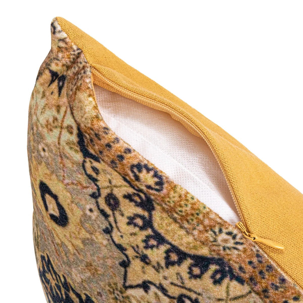 20" Square Cotton Velvet Printed Pillow