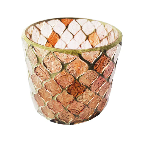 Recycled Glass Mosaic Votive Holder