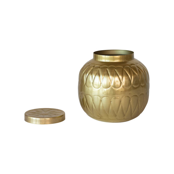Decorative Debossed Metal Container