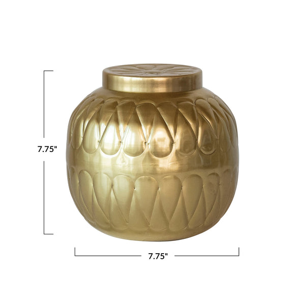 Decorative Debossed Metal Container