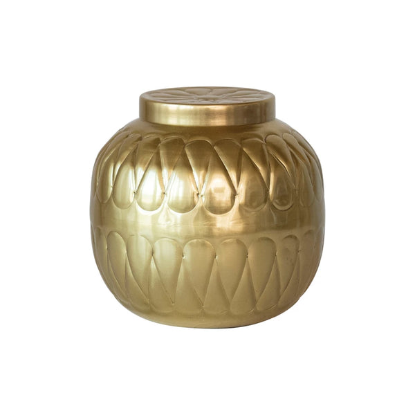 Decorative Debossed Metal Container