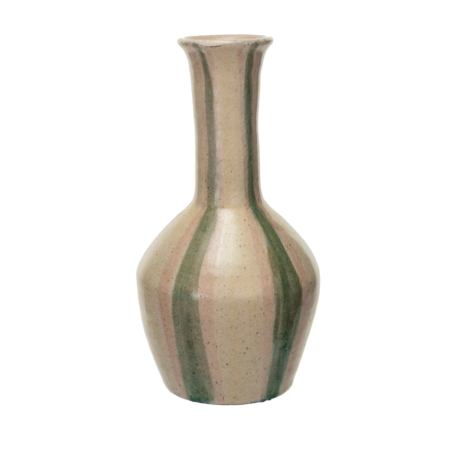 Hand-Painted Terra-cotta Vase w/ Stripes