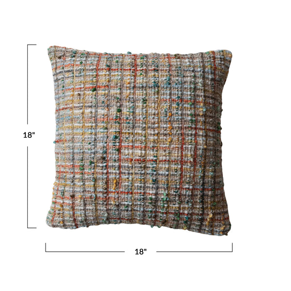 18" Square Woven Acrylic Blend Bouclé Pillow