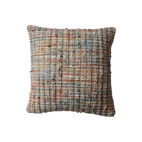 18" Square Woven Acrylic Blend Bouclé Pillow