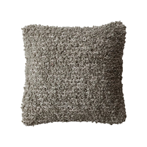 20" Square Woven Cotton Blend Bouclé Pillow