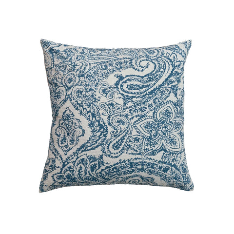 20" Square Cotton & Linen Printed Pillow w/ Pattern