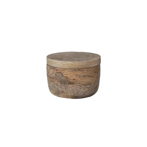 Mango Wood Salt Cellar w/ Lid