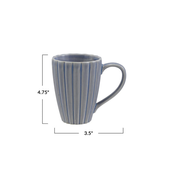 14 oz. Stoneware Ribbed Mug