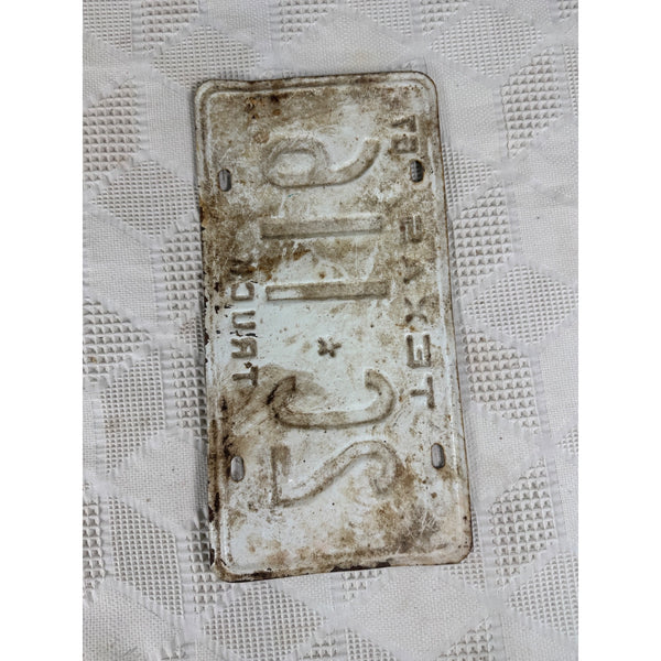 Vintage 1967 Texas Truck License Plate 2C 116 White w Black Embossed Lettering