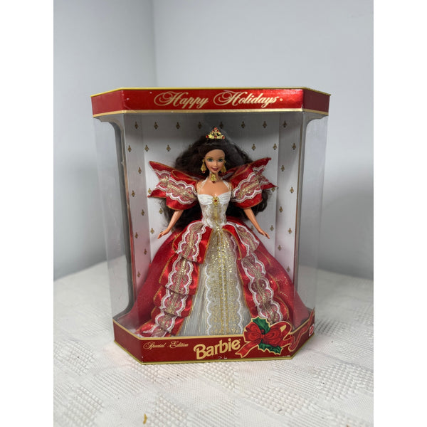 1997 Barbie Holiday Special Edition Doll In Red and Gold Dress 17832 NIB