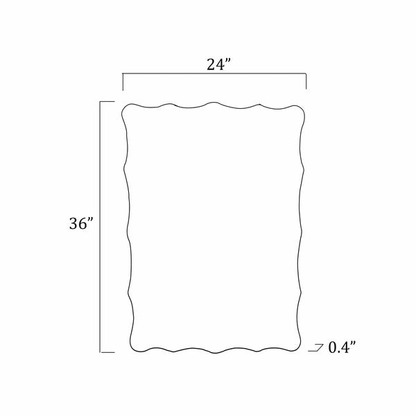 Daveluyville scalloped Mirror 36 inches x 24 inches