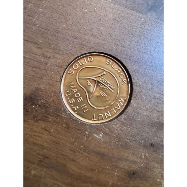 Solid Vintage Large Black Walnut Pentagonal Wooden Bowl Made In USA