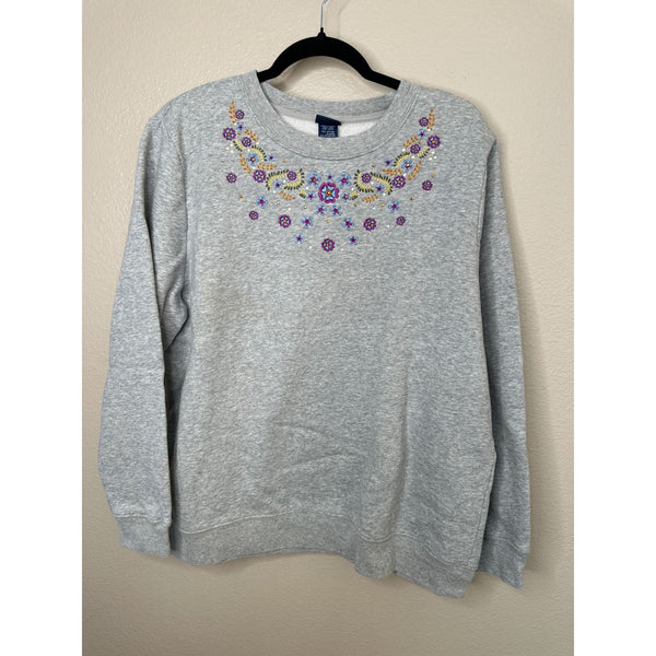 Vintage Basic Edition Womens Gray Sweatshirt