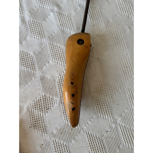 Antique Wooden Shoe Form Stretcher w Metal Handle by Geo E Belcher Adjustable
