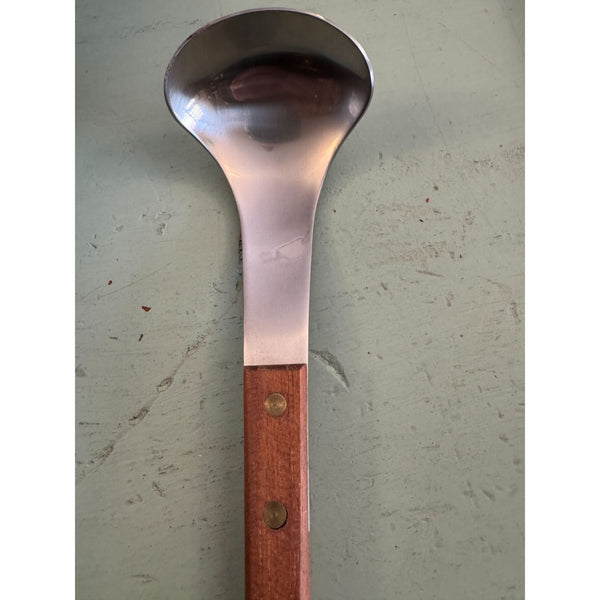 Vintage Mid Century Swedish Wood and Stainless Steel Serving Set In Box