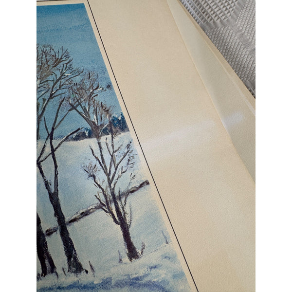 White Church In The Country 1968 Eisenhower College Oil Print Winter Scene