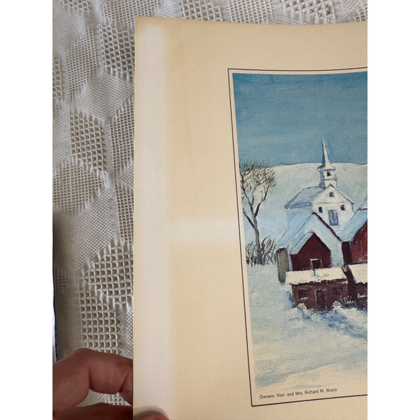 White Church In The Country 1968 Eisenhower College Oil Print Winter Scene