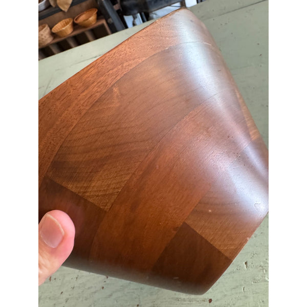 Solid Vintage Large Black Walnut Pentagonal Wooden Bowl Made In USA