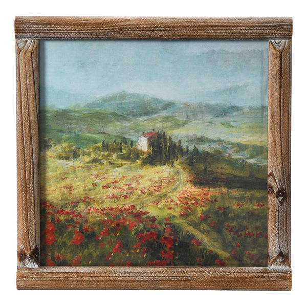 Vintage Reproduction Landscape Print with Solid Wood Frame