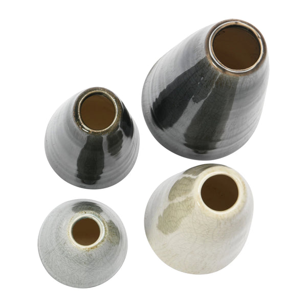 Decorative Conical Gray Stoneware Vase