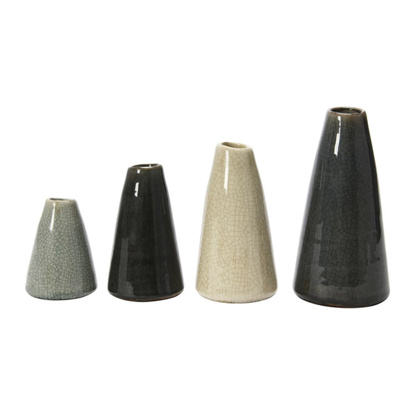 Decorative Conical Gray Stoneware Vase