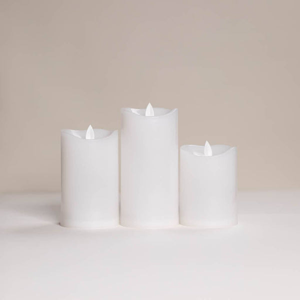 Flameless Pillar Candles Set