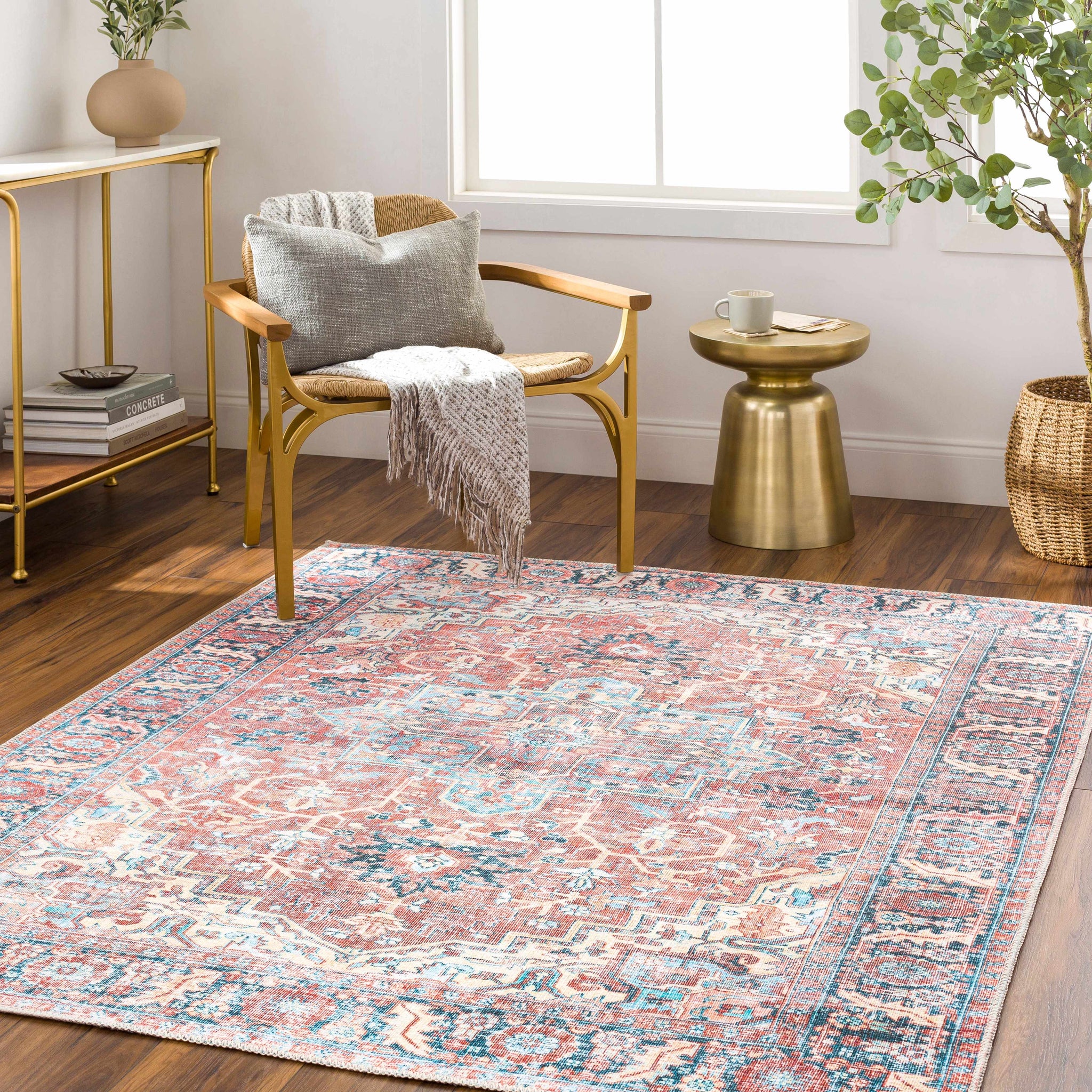 Evony Washable Area Rug classic traditional