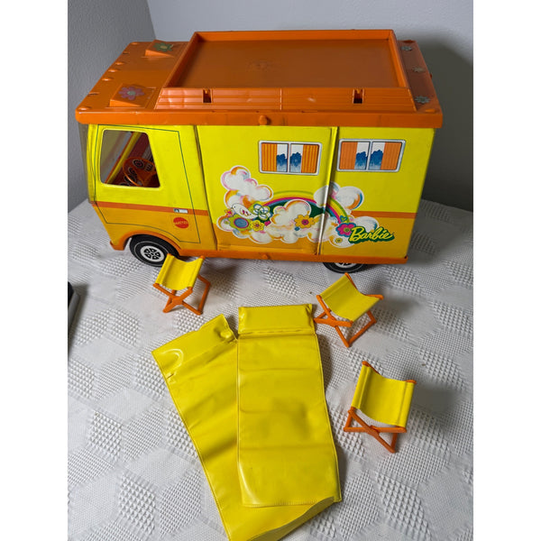 Vintage 1970 Mattel Barbie Country Camper with Accessories Retro RV Playset