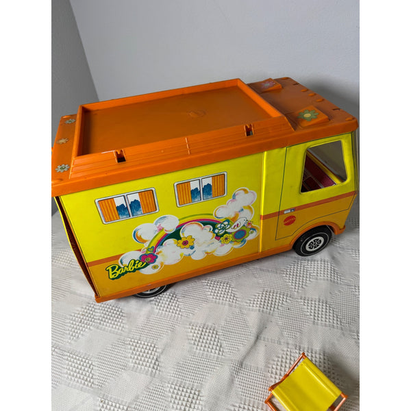 Vintage 1970 Mattel Barbie Country Camper with Accessories Retro RV Playset