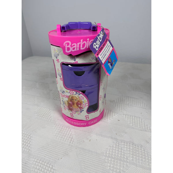 Barbie Accessory Case Pair Vintage 1993 Storage Cylinder Shelves Drawers Mattel