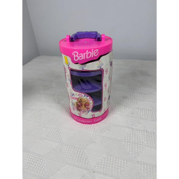 Barbie Accessory Case Pair Vintage 1993 Storage Cylinder Shelves Drawers Mattel