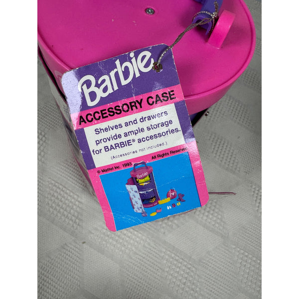 Barbie Accessory Case Pair Vintage 1993 Storage Cylinder Shelves Drawers Mattel