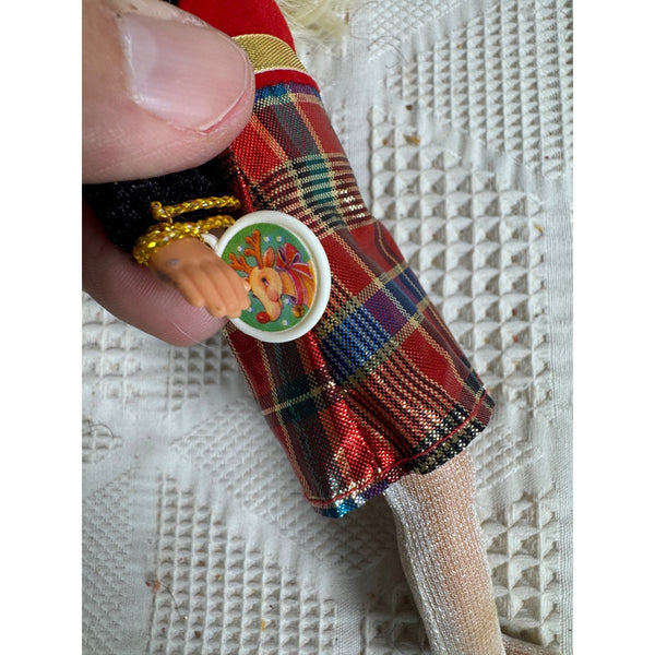 Vintage 1998 Stacie Sister of Barbie Doll Holiday Sister Plaid Dress Christmas