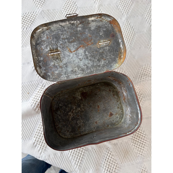 Antique Central Union Cut Plug Tobacco Tin With Hinged Lid and Vintage Graphics