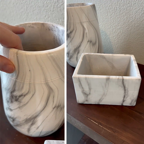 Marble-Like Planter, Pick Your Style closeup