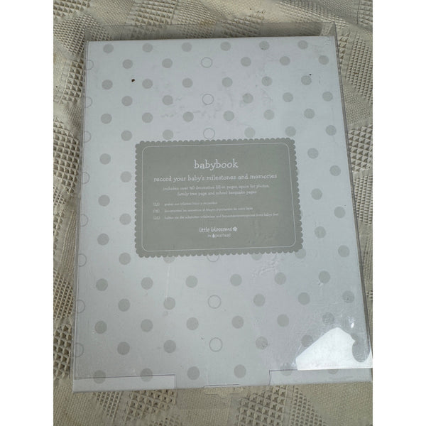 Little Blossoms Baby Memory Book by Pearhead Gray Polka Dot Keepsake NIB