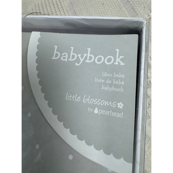 Little Blossoms Baby Memory Book by Pearhead Gray Polka Dot Keepsake NIB
