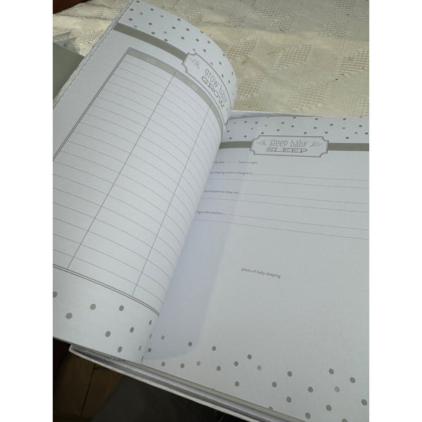 Little Blossoms Baby Memory Book by Pearhead Gray Polka Dot Keepsake NIB
