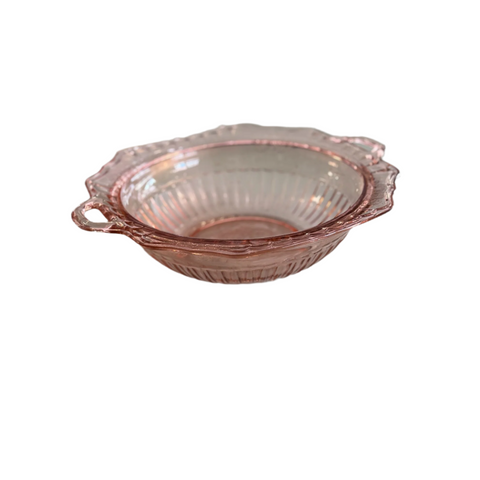Pink Depression Glass Bowl Vintage Mayfair Open Rose Anchor Hocking