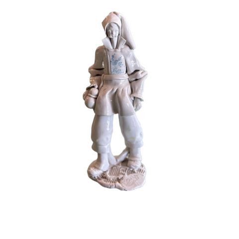Fabio Mola Italian Boy Holding Pot Figurine Vintage Glazed Ceramic Statuette