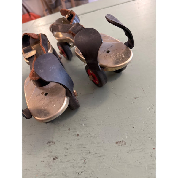 Vintage Sears Adjustable Metal Roller Skates Ted Williams Red Sox Collectible