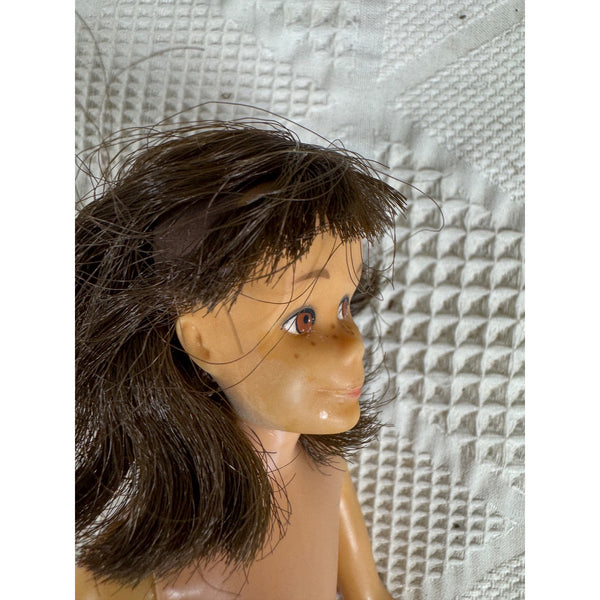 Vintage 1960s Scooter Doll Friend Of Skipper Mattel Barbie Brown Hair Freckles