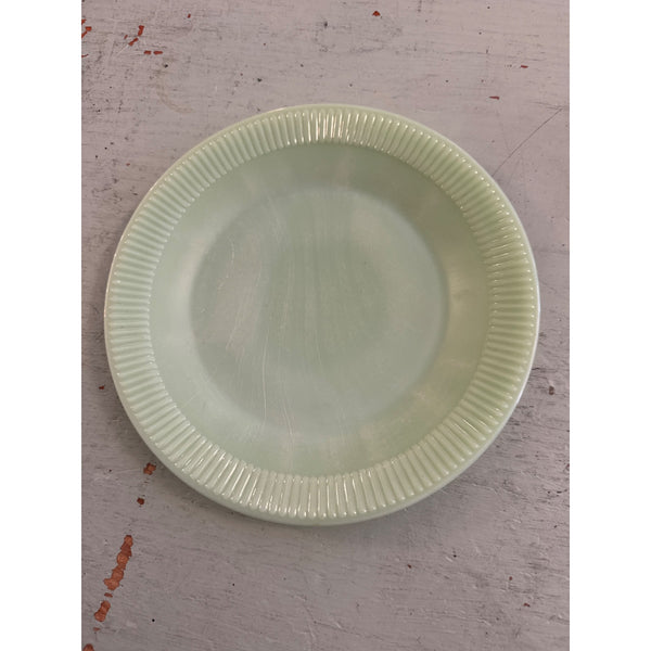 Vintage Fire King Jadeite Glass Plate w Ribbed Edge 9 Inch Jane Ray Collectible