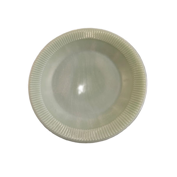 Vintage Fire King Jadeite Glass Plate w Ribbed Edge 9 Inch Jane Ray Collectible