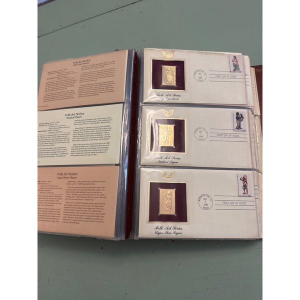 Golden Replicas United States Stamps Collection Album w 22k Gold Surface Proofs